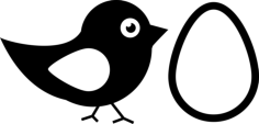 Bird And Egg Simple Line Art Svg Vector, Free Vectors File